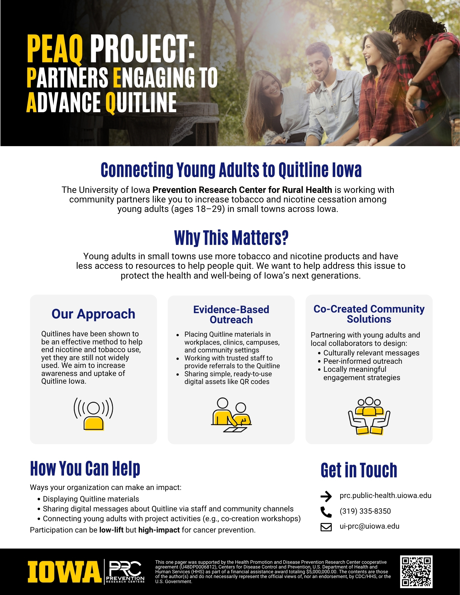 PEAQ (Partners Engaging to Advance Quitline) One-Pager