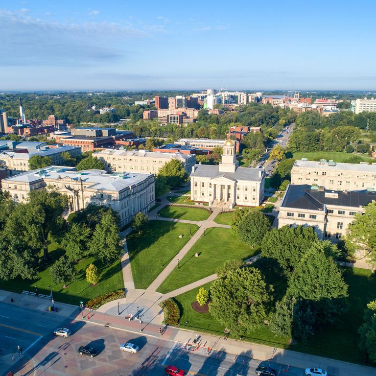 Aerial photo of University of Iowa campus