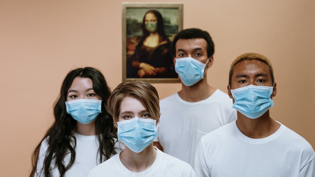 Group of people with masks